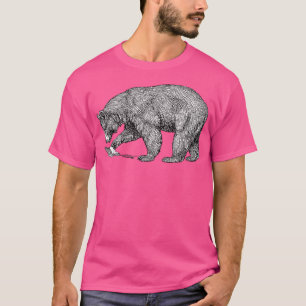 Camiseta Urso Montanhês Preto na Linha Branca Ilustração 15