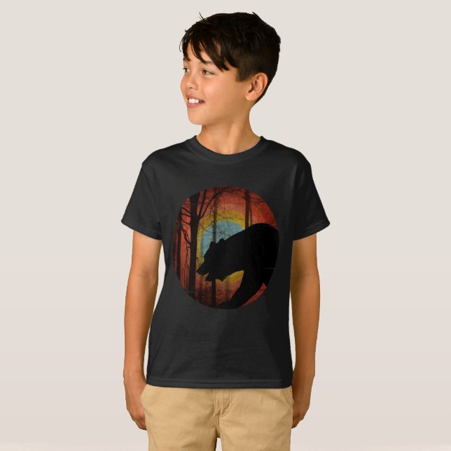CAMISETA URSO NA FLORESTA VINTAGE (Frente Completa)