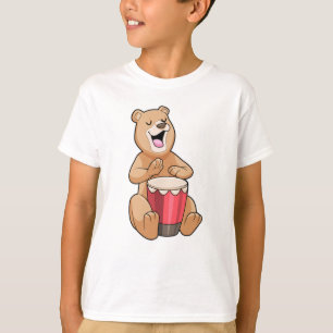 Camiseta Urso na Música com Tambor