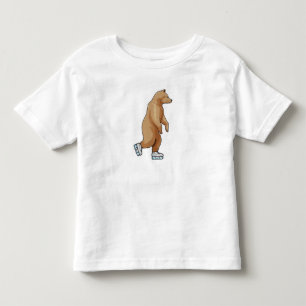 Camiseta Urso na patinação de gelo com skates de gelo