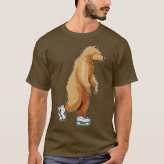 Camiseta Urso na patinação de gelo com skates de gelo