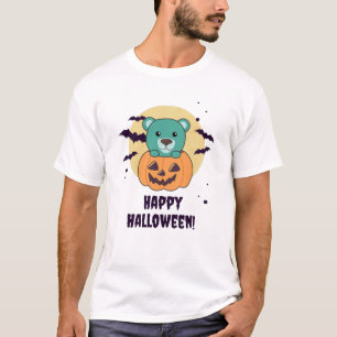 Camiseta Urso Na Pumpkin Doces Ursos Feliz Dia das Bruxas