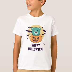 Camiseta Urso Na Pumpkin Doces Ursos Feliz Dia das Bruxas