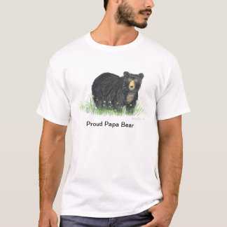 Camiseta Urso negro, novo papai de urso de papá orgulhoso