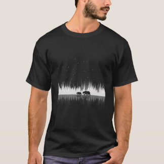 Camiseta Urso Negro Reflexo da Natureza Urso Pardo