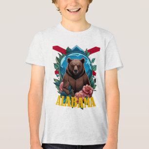 Camiseta Urso Negro Rodeado por Camélia Com Alabama
