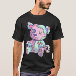 Camiseta Urso Nervoso Kawaii - Gótico Rosa-Rosa