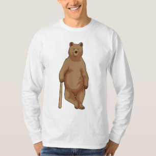 Camiseta Urso no Baseball com Baco de Beisebol