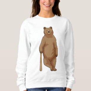 Camiseta Urso no Baseball com Baco de Beisebol