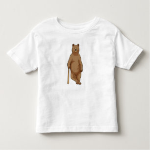 Camiseta Urso no Baseball com Baco de Beisebol