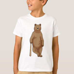 Camiseta Urso no Baseball com Baco de Beisebol