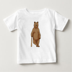 Camiseta Urso no Baseball com Baco de Beisebol