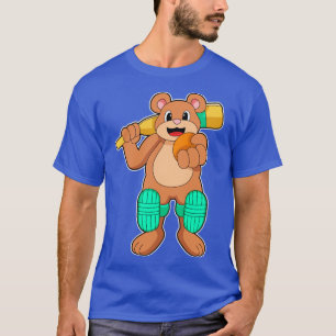 Camiseta Urso no Cricket com o Cricket bat1