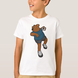Camiseta Urso no Jogador de Andebol com o Handball