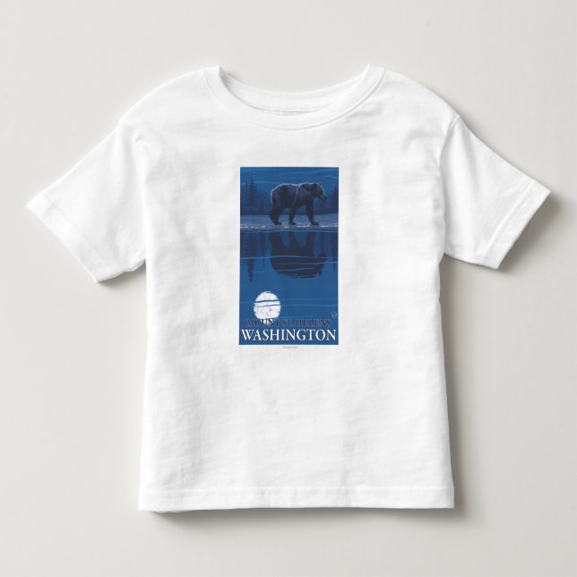 Camiseta Urso no luar - Mount Saint Helens, (Frente)