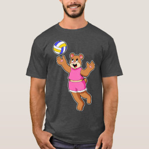 Camiseta Urso nos Esportes de Voleibol