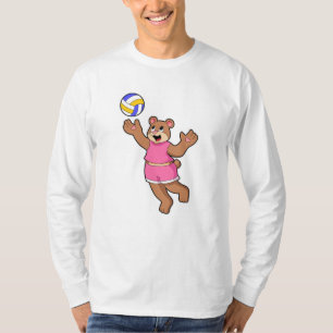 Camiseta Urso nos Esportes de Voleibol