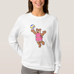 Camiseta Urso nos Esportes de Voleibol