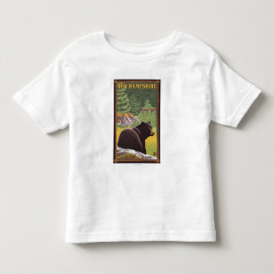 Camiseta Urso novo de HampshireBlack na floresta