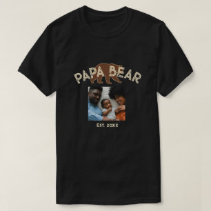Camiseta Urso Pai Ano de Fundação Foto Preto