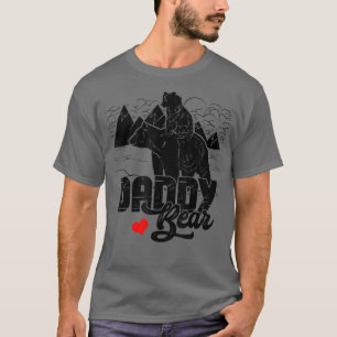 Camiseta Urso Pai Cinzento Cubo Bebê Cubo Papá Pai Pop Banh
