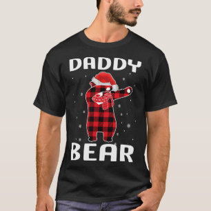 Camiseta Urso pai Dabitando Do Natal Pajama Com Papai Noel
