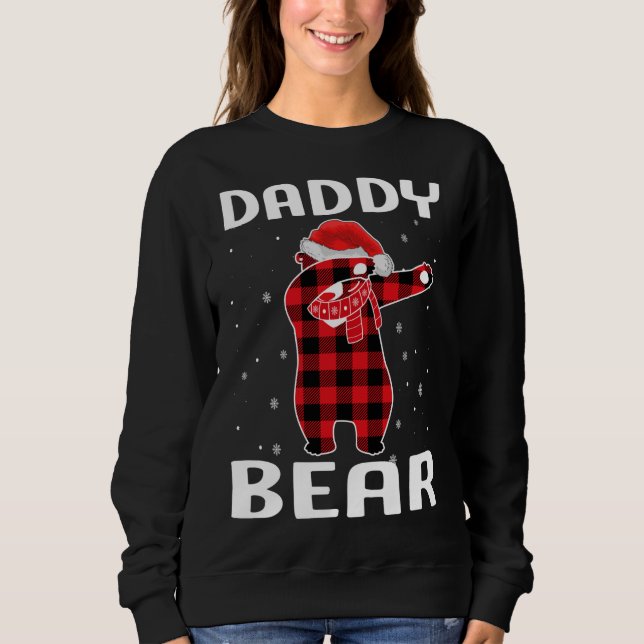 Camiseta Urso pai Dabitando Do Natal Pajama Com Papai Noel (Frente)