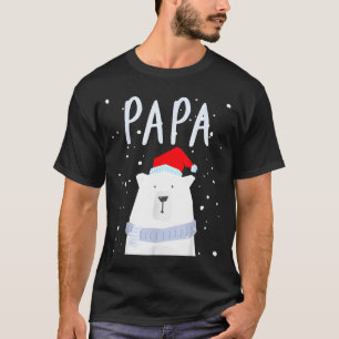 Camiseta Urso Pai Engraçado Natal Chapéu de São Couples Fam
