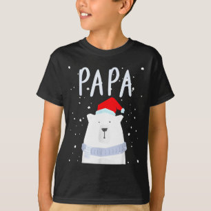 Camiseta Urso Pai Engraçado Natal Santo Chapéu Casais Famíl