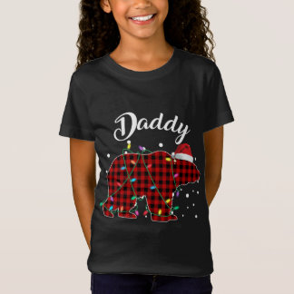 Camiseta Urso Pai Vermelho Correspondendo Buffalo Pajama