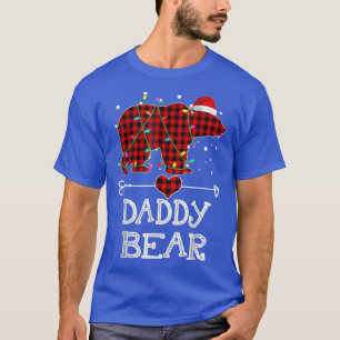 Camiseta Urso pai Vermelho Xadrez Pajama Ursa Com Luzes De 