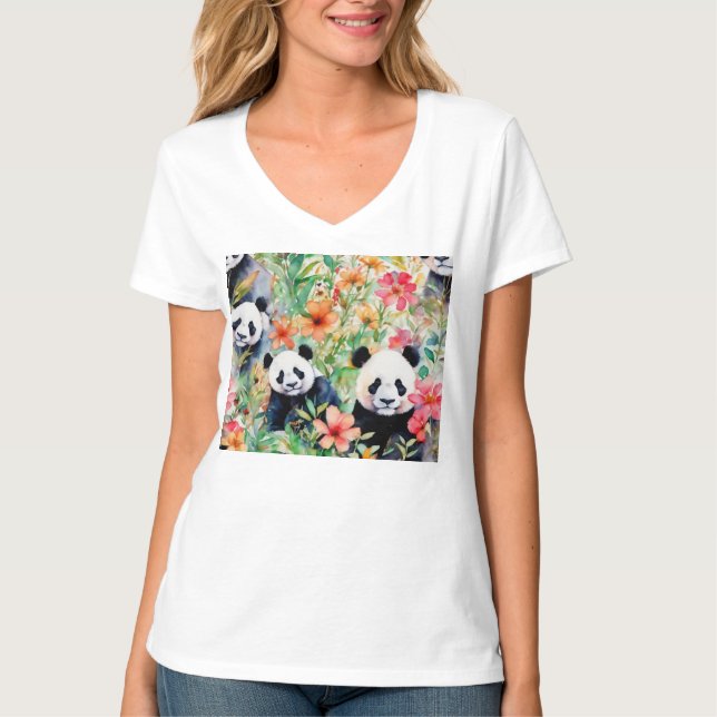 Camiseta Urso Panda Aquarela (Frente)