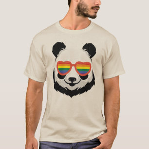 Camiseta Urso Panda Bonito Arco-íris LGBTQ