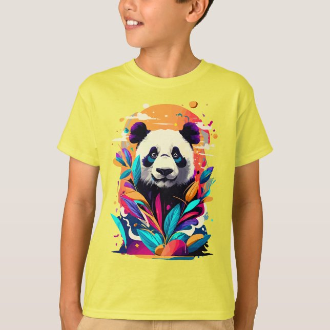 Camiseta Urso Panda Bonito - Colorido Panda - Panda (Frente)