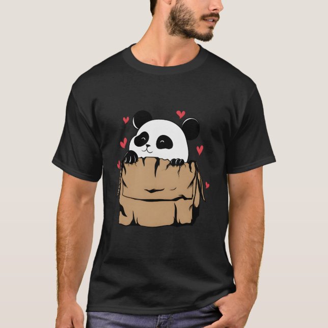 Camiseta Urso Panda Com Ele Em Caixa De Papelão (Frente)