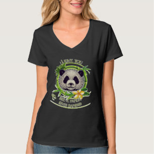 Camiseta Urso Panda Como os Pandas Amam o Bambu Eu Amo Você