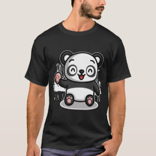 Camiseta Urso-Panda Concha Rosa-Rosa-Rosa-Bonito