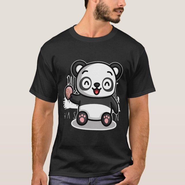 Camiseta Urso-Panda Concha Rosa-Rosa-Rosa-Bonito (Frente)