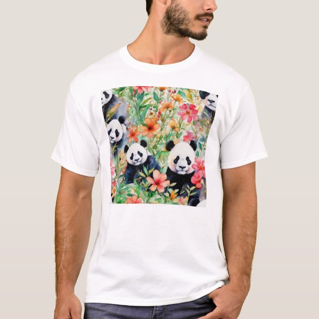 Camiseta Urso Panda de Aquarela (Frente)