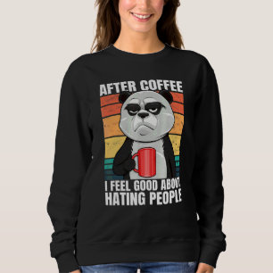 Camiseta Urso Panda Depois do Café Eu Me Sinto Bem em Odiar