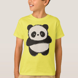 Camiseta Urso Panda Desenhado à Mão Fofo - Kawaii Adorável