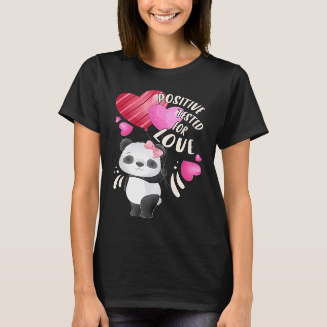 Camiseta Urso panda dia de os namorados com coração (Frente)