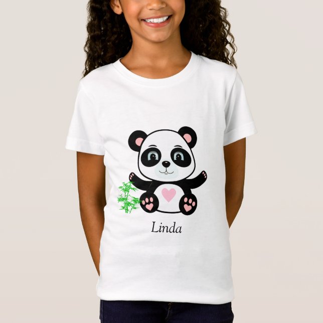 Camiseta Urso Panda Fofo & Bambu (Frente)