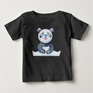 Camiseta Urso Panda Fofo com Língua para Fora Engraçado