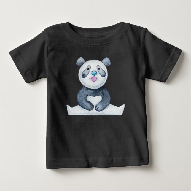 Camiseta Urso Panda Fofo com Língua para Fora Engraçado (Frente)