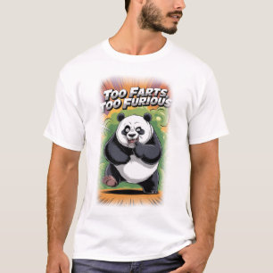 Camiseta Urso Panda se Divertindo Fazendo Peidos em um Verd