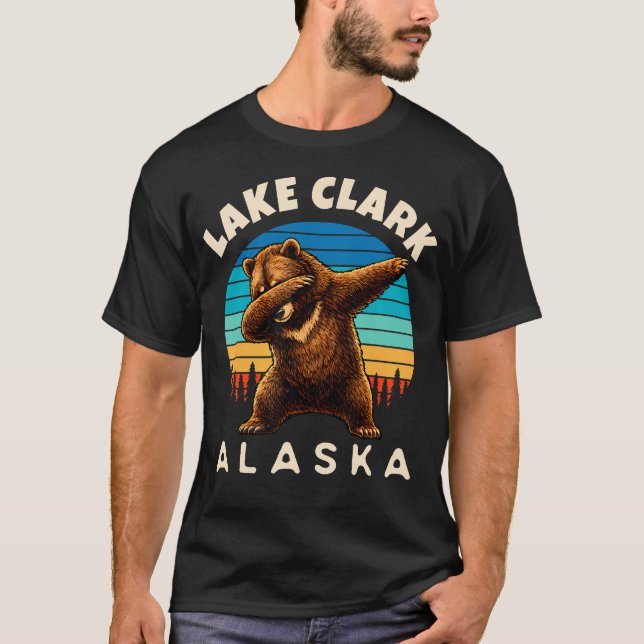 Camiseta Urso Pardo de Lake Clark Alasca Dabbing (Frente)