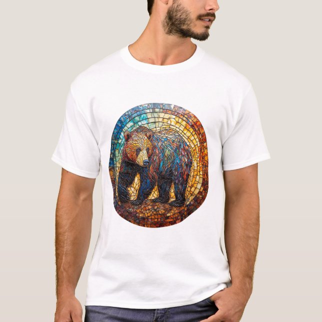Camiseta Urso Pardo em Design Artístico (Frente)