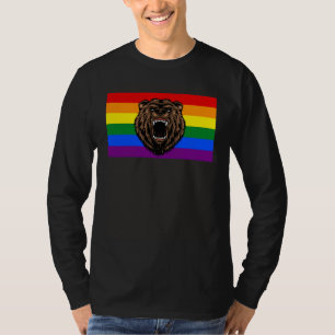 Camiseta Urso Pardo Grizzly Amor Gay Orgulho Bandeira Flore