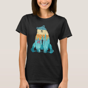 Camiseta Urso Pardo Retro Floresta Ao Ar Livre Árvores Vida